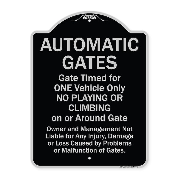 Designer Series-Automatic Gates Gate Timed For One Vehicle Only, 24" x 18", BS-1824-9995